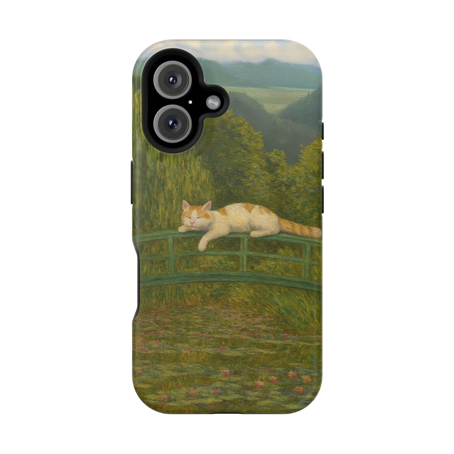 Sleeping Cat on the Japanese Bridge โ Monet Inspired โ iPhone 16, 15, 14, 13 โ MagSafe Magnetic Tough Case by HitStickers