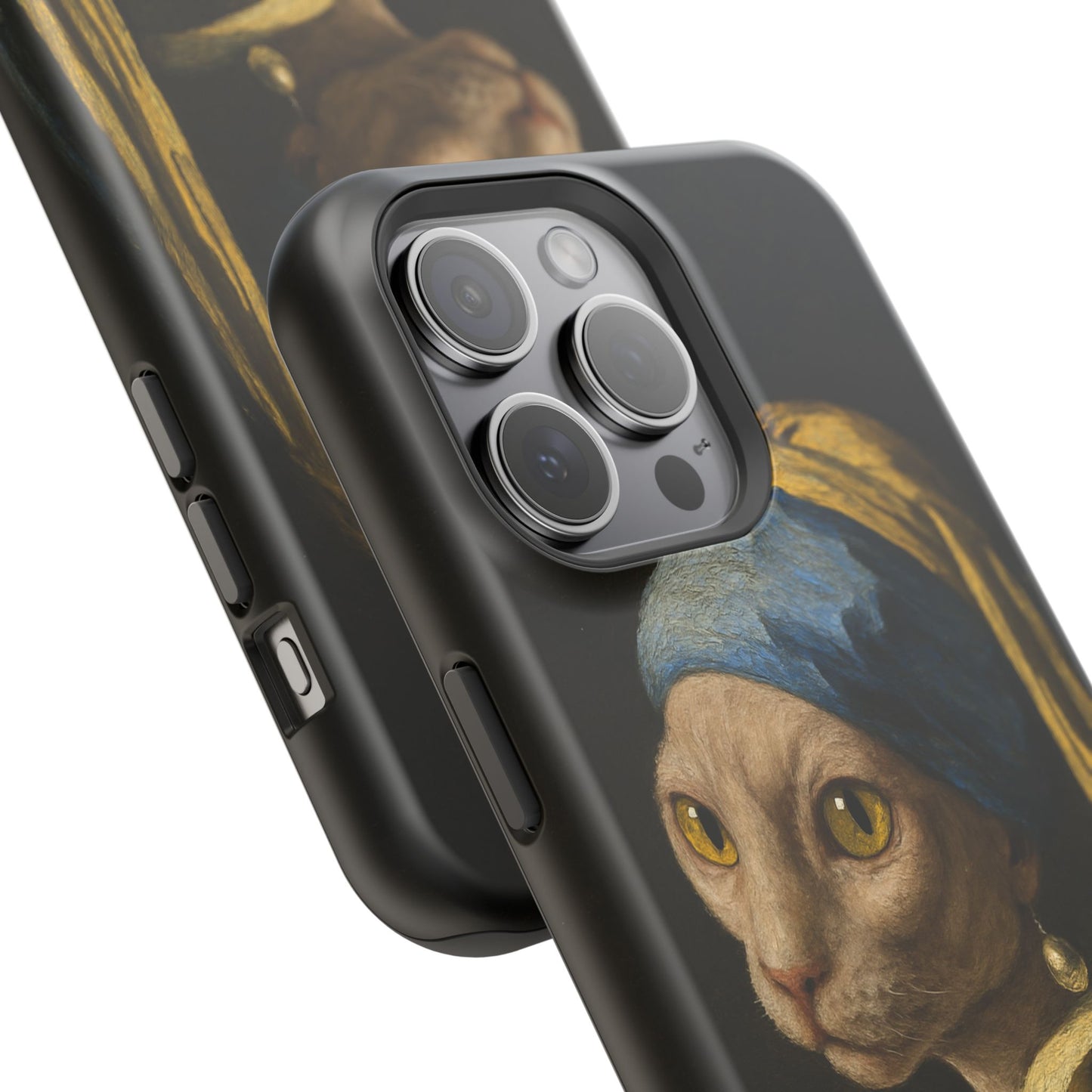 Cat with a Pearl Earring โ Vermeer Inspired โ iPhone 16, 15, 14, 13 โ MagSafe Magnetic Tough Case by HitStickers