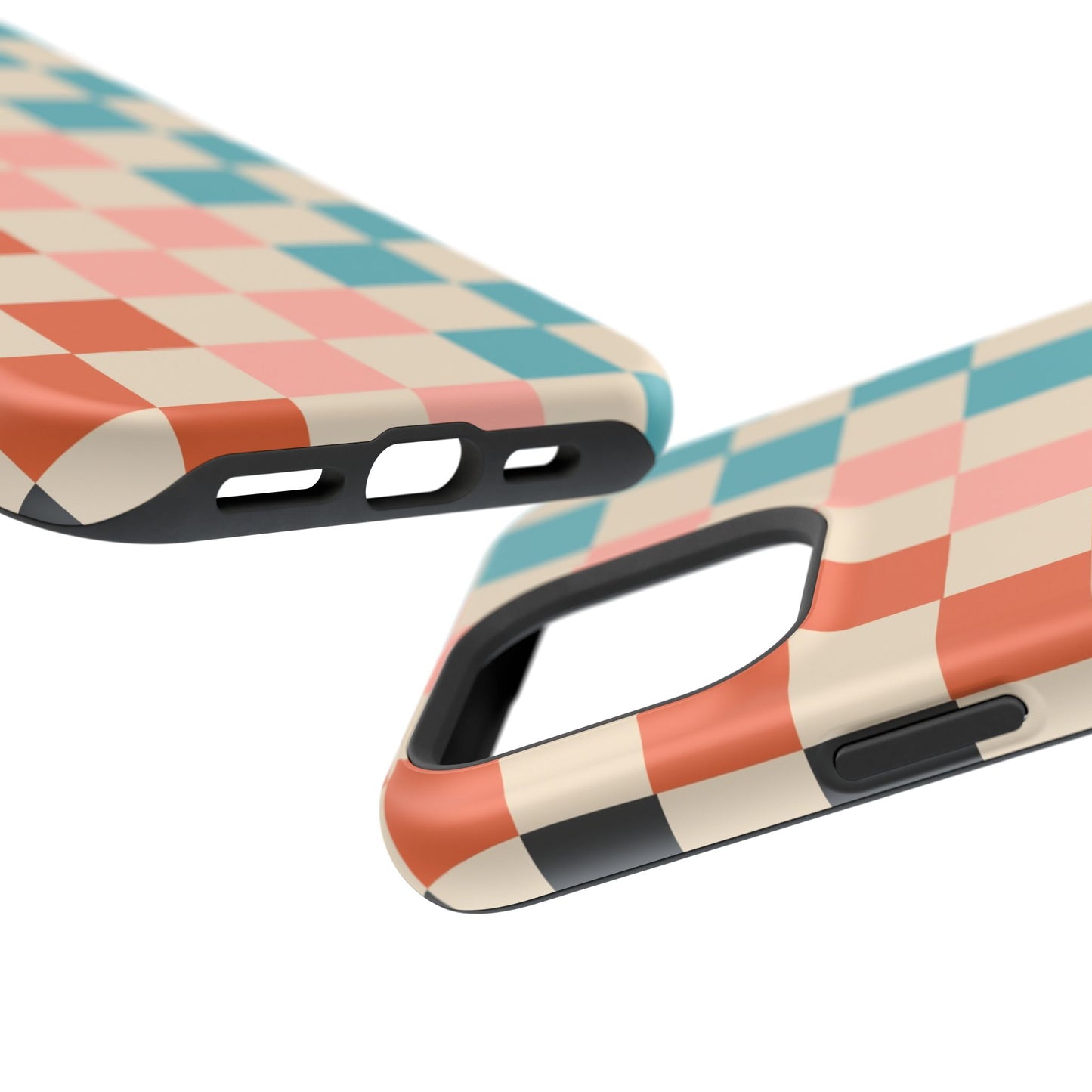 Retro Check Pop โ iPhone 16, 15, 14, 13 โ MagSafe Magnetic Tough Case by HitStickers