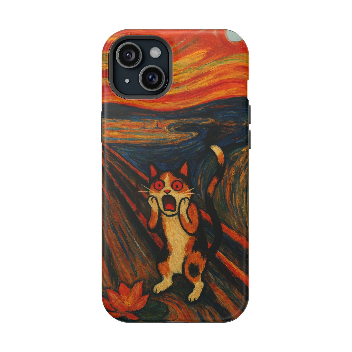 The Cat Scream โ Munch Inspired โ iPhone 16, 15, 14, 13 โ MagSafe Magnetic Tough Case by HitStickers