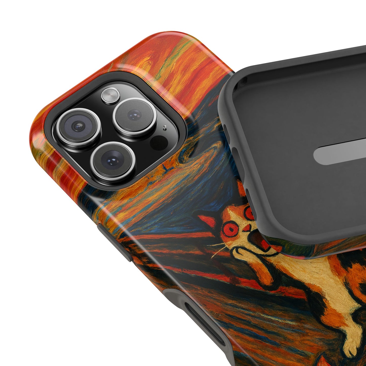 The Cat Scream โ Munch Inspired โ iPhone 16, 15, 14, 13 โ MagSafe Magnetic Tough Case by HitStickers
