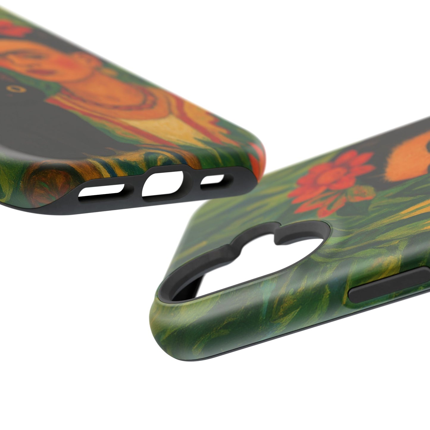 Frida & the Black Cat โ Kahlo Inspired โ iPhone 16, 15, 14, 13 โ MagSafe Magnetic Tough Case by HitStickers