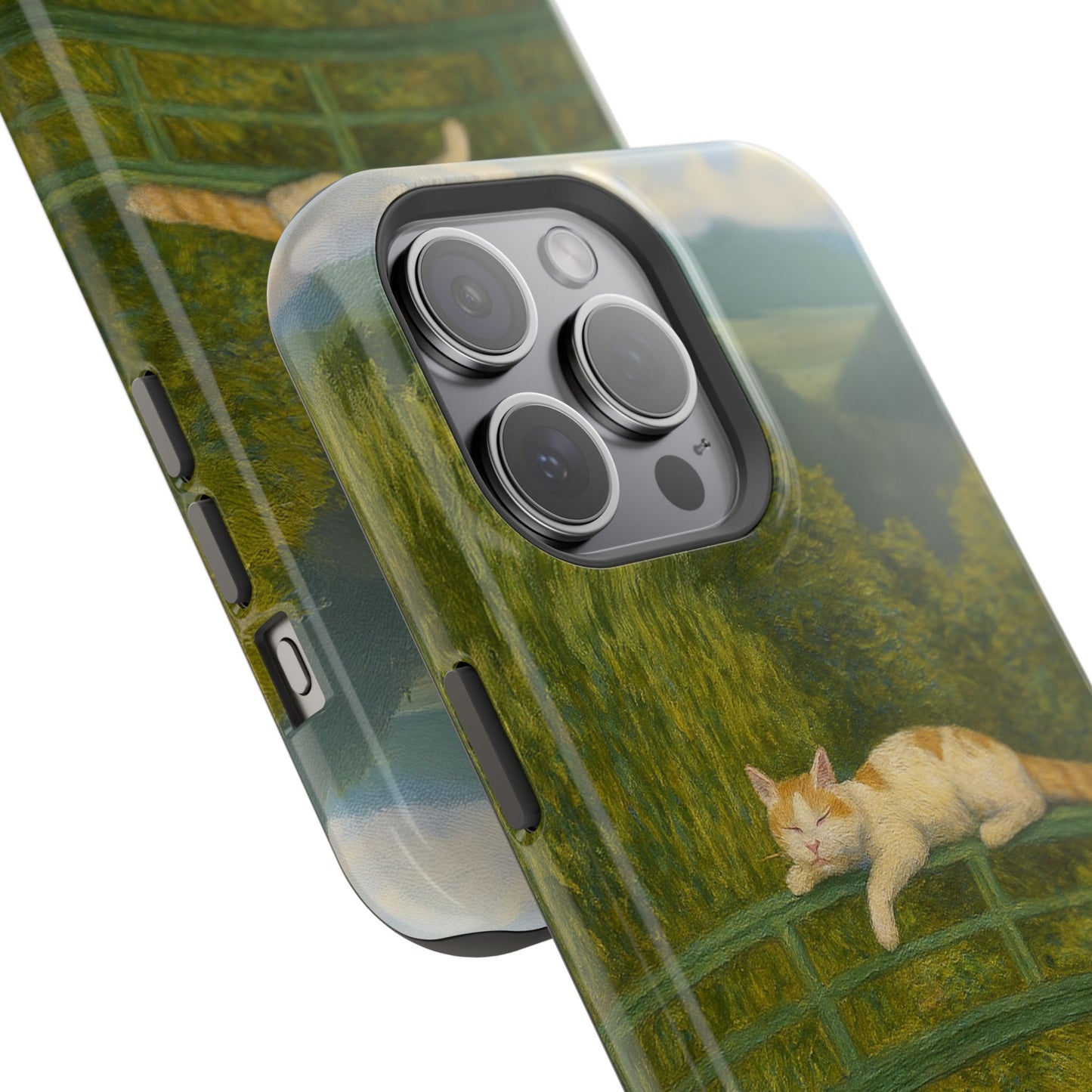 Sleeping Cat on the Japanese Bridge โ Monet Inspired โ iPhone 16, 15, 14, 13 โ MagSafe Magnetic Tough Case by HitStickers