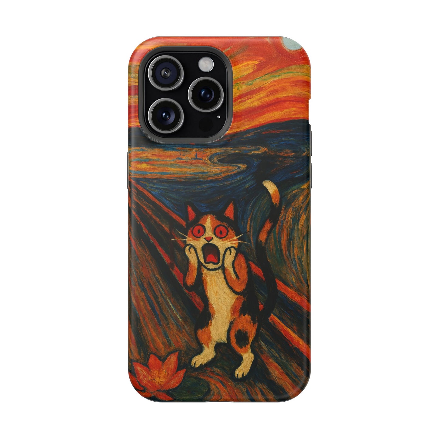 The Cat Scream โ Munch Inspired โ iPhone 16, 15, 14, 13 โ MagSafe Magnetic Tough Case by HitStickers