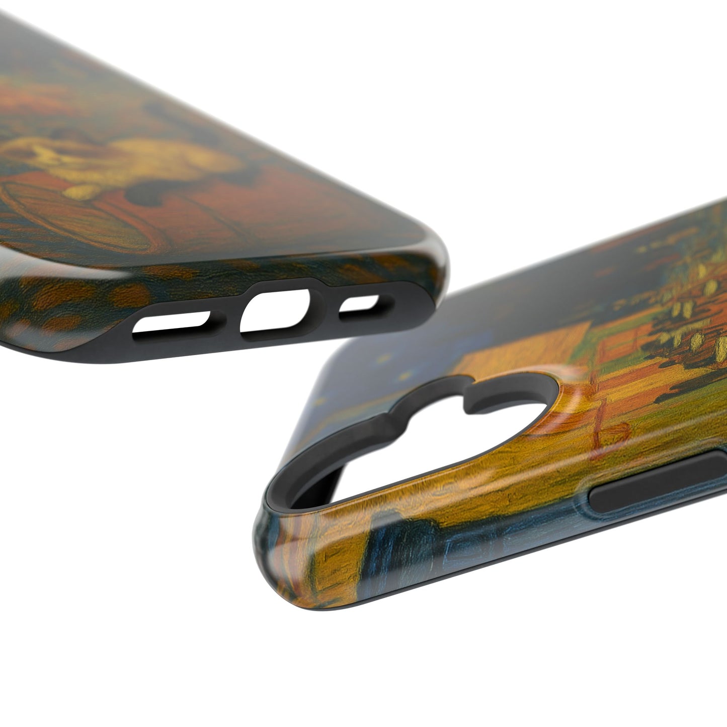 Café Cat at Night – Van Gogh Inspired – iPhone 16, 15, 14, 13 – MagSafe Magnetic Tough Case by HitStickers