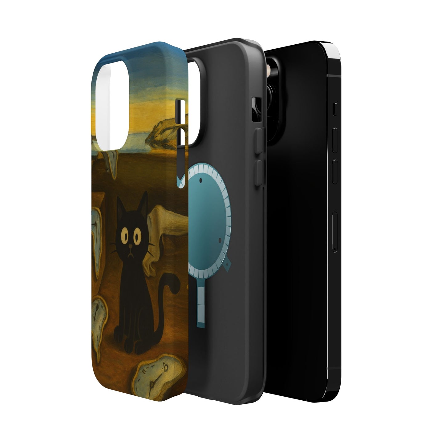 The Cat of Melting Time – Dalí Inspired – iPhone 16, 15, 14, 13 – MagSafe Magnetic Tough Case by HitStickers