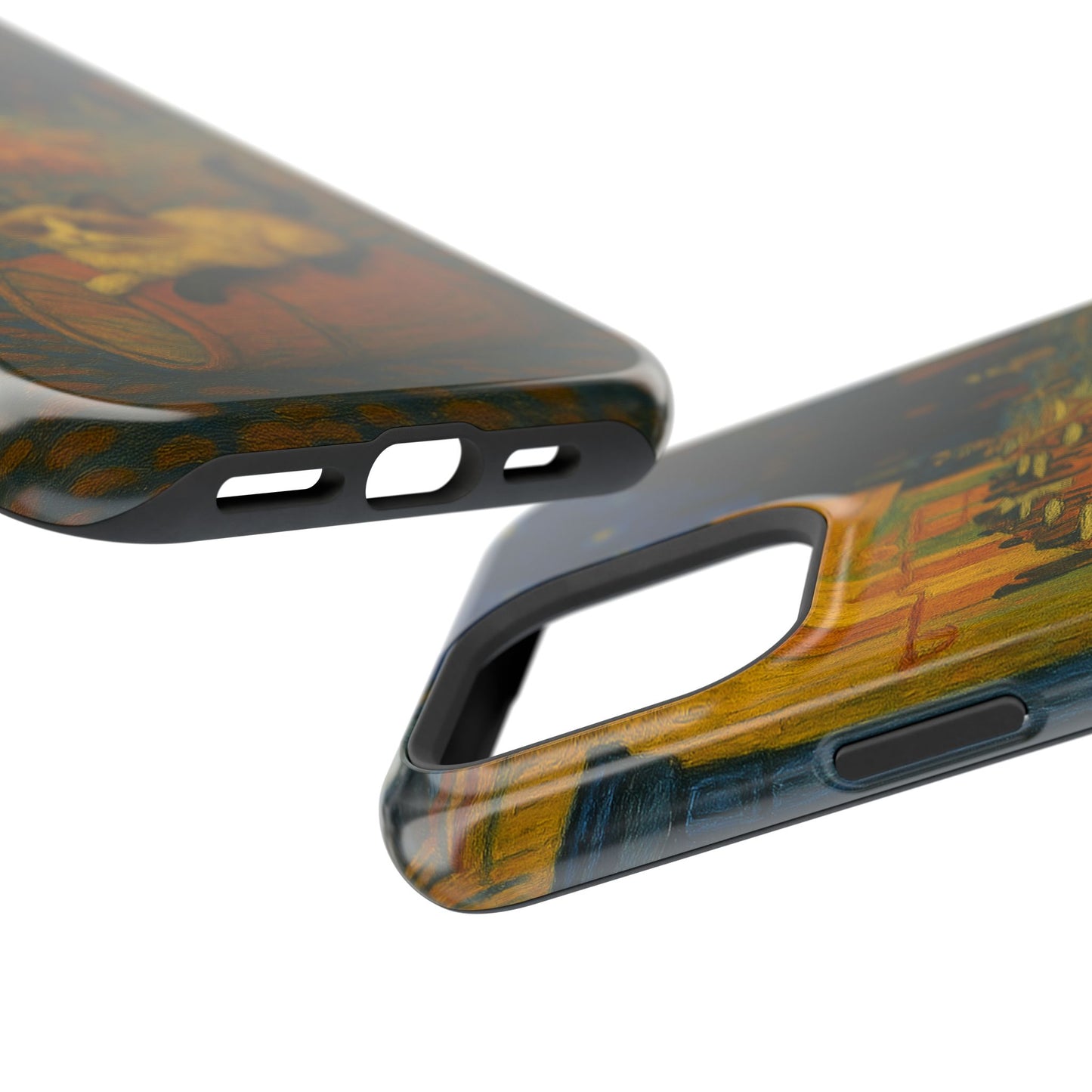 Café Cat at Night – Van Gogh Inspired – iPhone 16, 15, 14, 13 – MagSafe Magnetic Tough Case by HitStickers