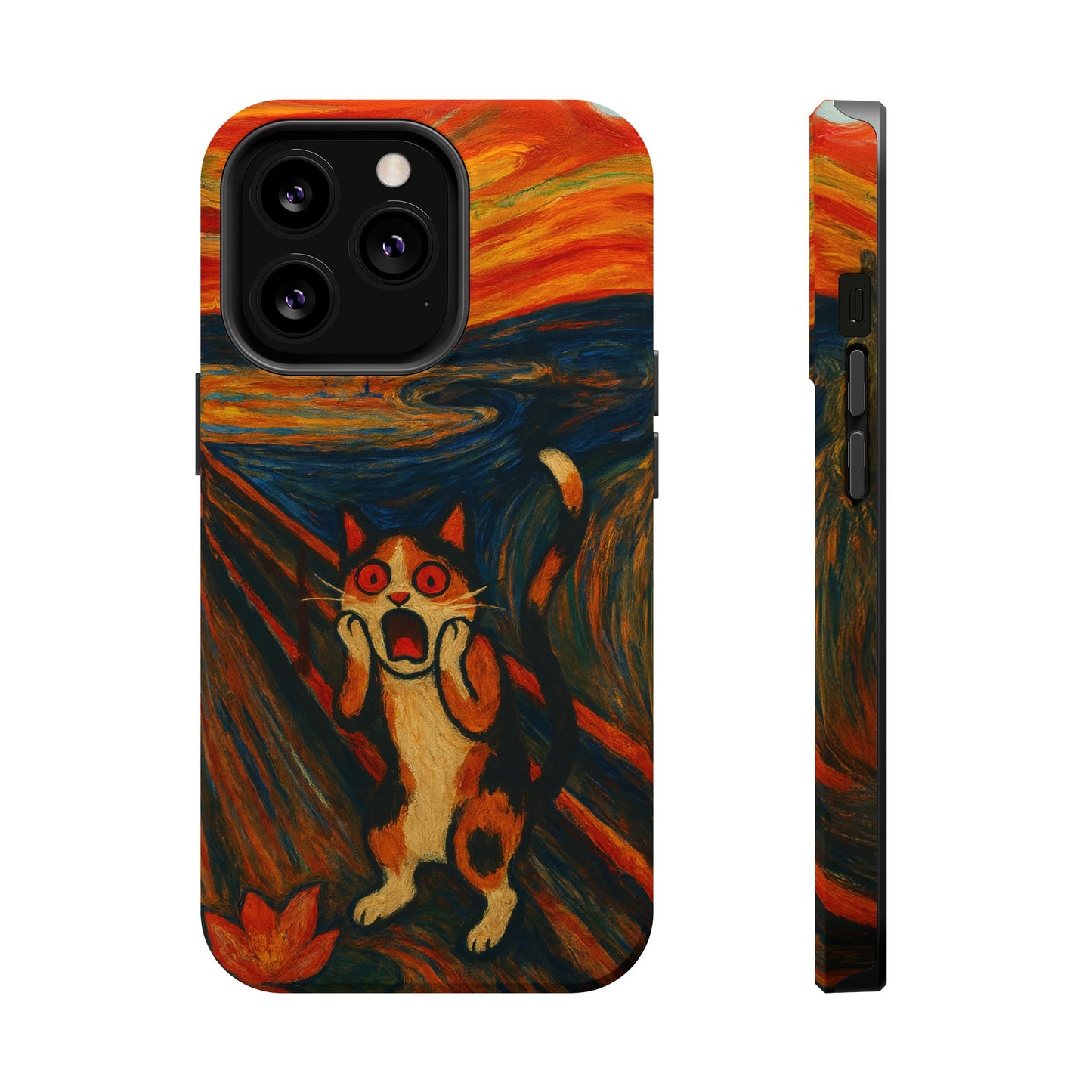 The Cat Scream โ Munch Inspired โ iPhone 16, 15, 14, 13 โ MagSafe Magnetic Tough Case by HitStickers