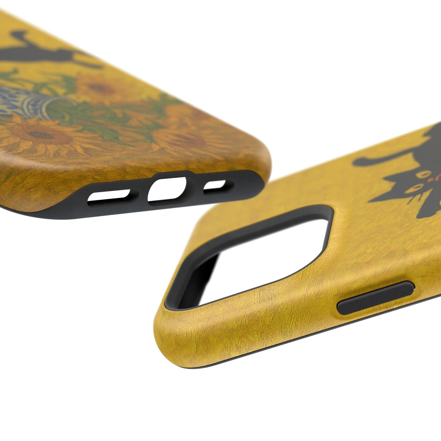 Mischievous Cat & Sunflowers โ Van Gogh Inspired โ iPhone 16, 15, 14, 13 โ MagSafe Magnetic Tough Case by HitStickers