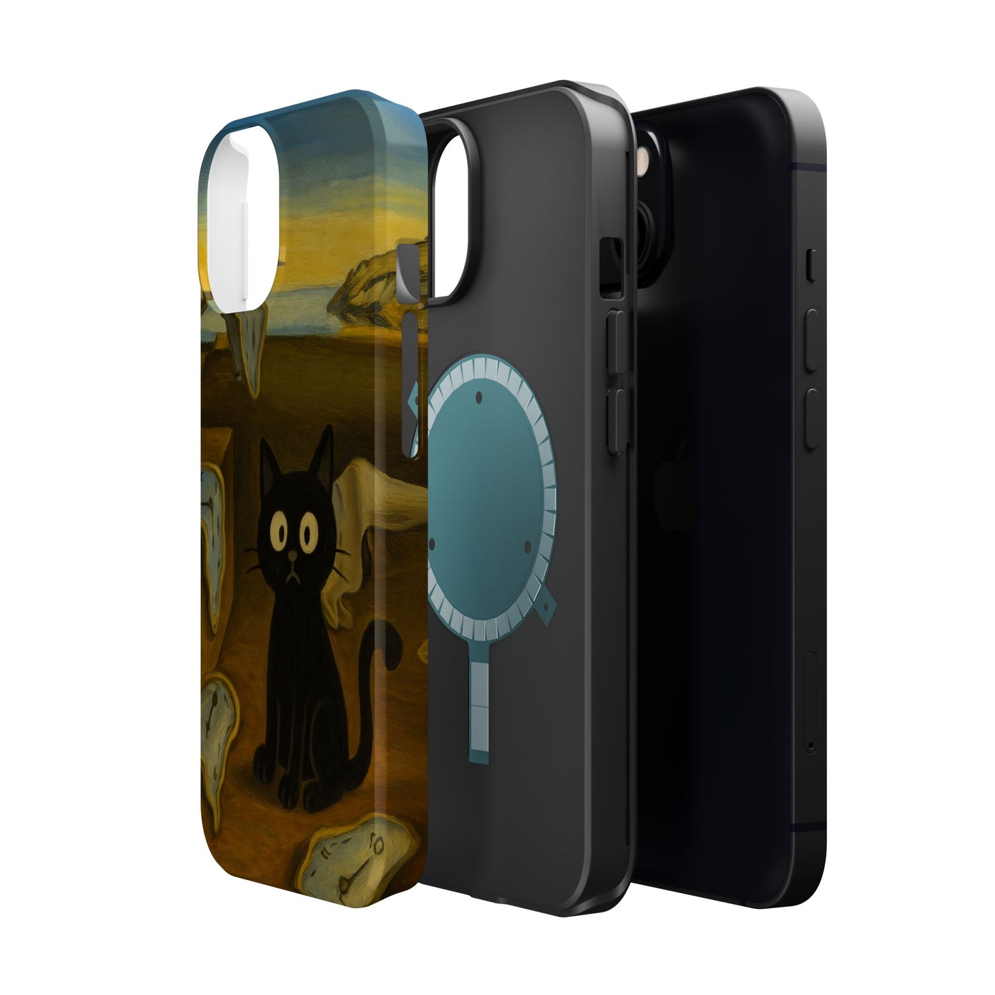 The Cat of Melting Time – Dalí Inspired – iPhone 16, 15, 14, 13 – MagSafe Magnetic Tough Case by HitStickers