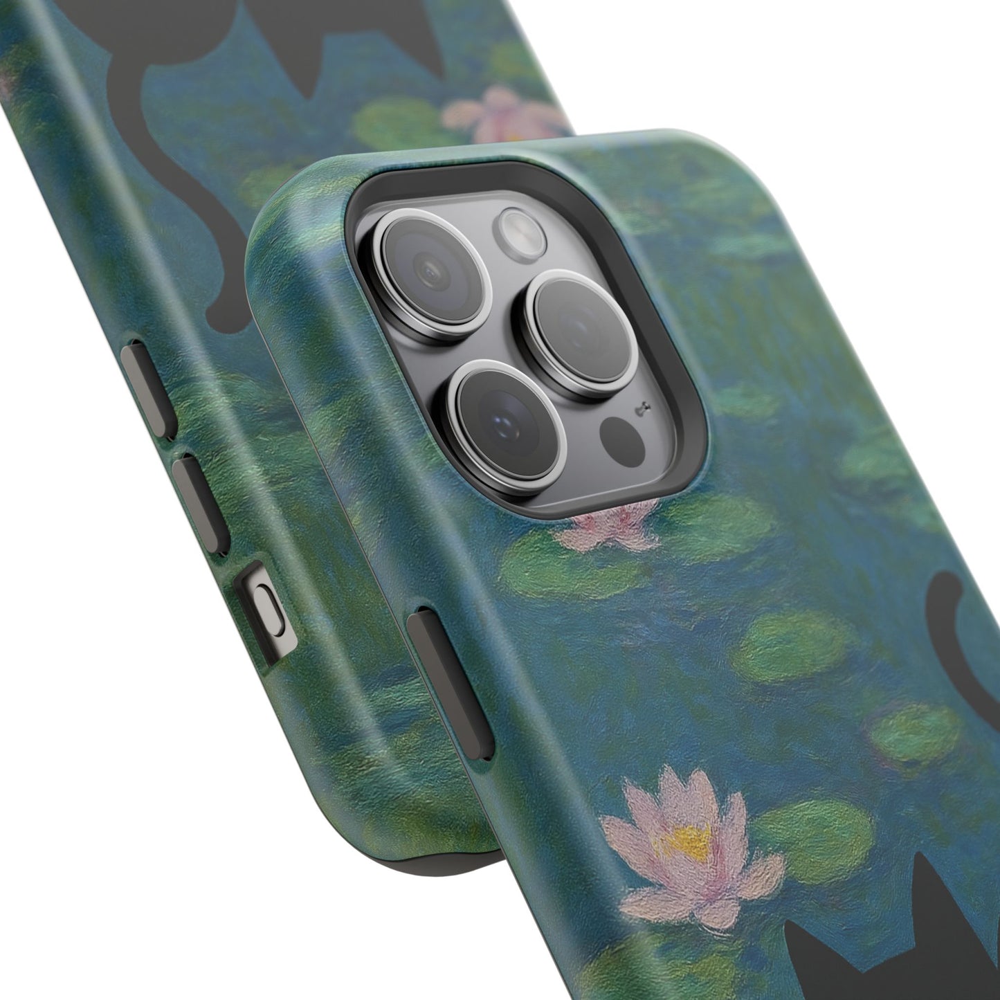 Water Lily Cat โ Monet Inspired โ iPhone 16, 15, 14, 13 โ MagSafe Magnetic Tough Case by HitStickers