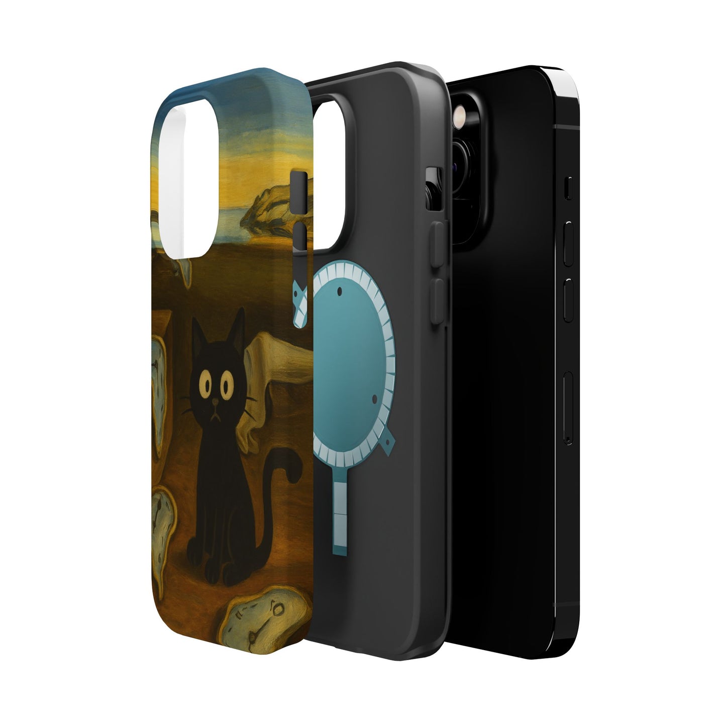 The Cat of Melting Time – Dalí Inspired – iPhone 16, 15, 14, 13 – MagSafe Magnetic Tough Case by HitStickers