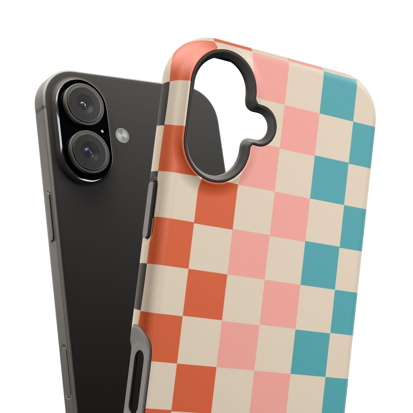 Retro Check Pop โ iPhone 16, 15, 14, 13 โ MagSafe Magnetic Tough Case by HitStickers