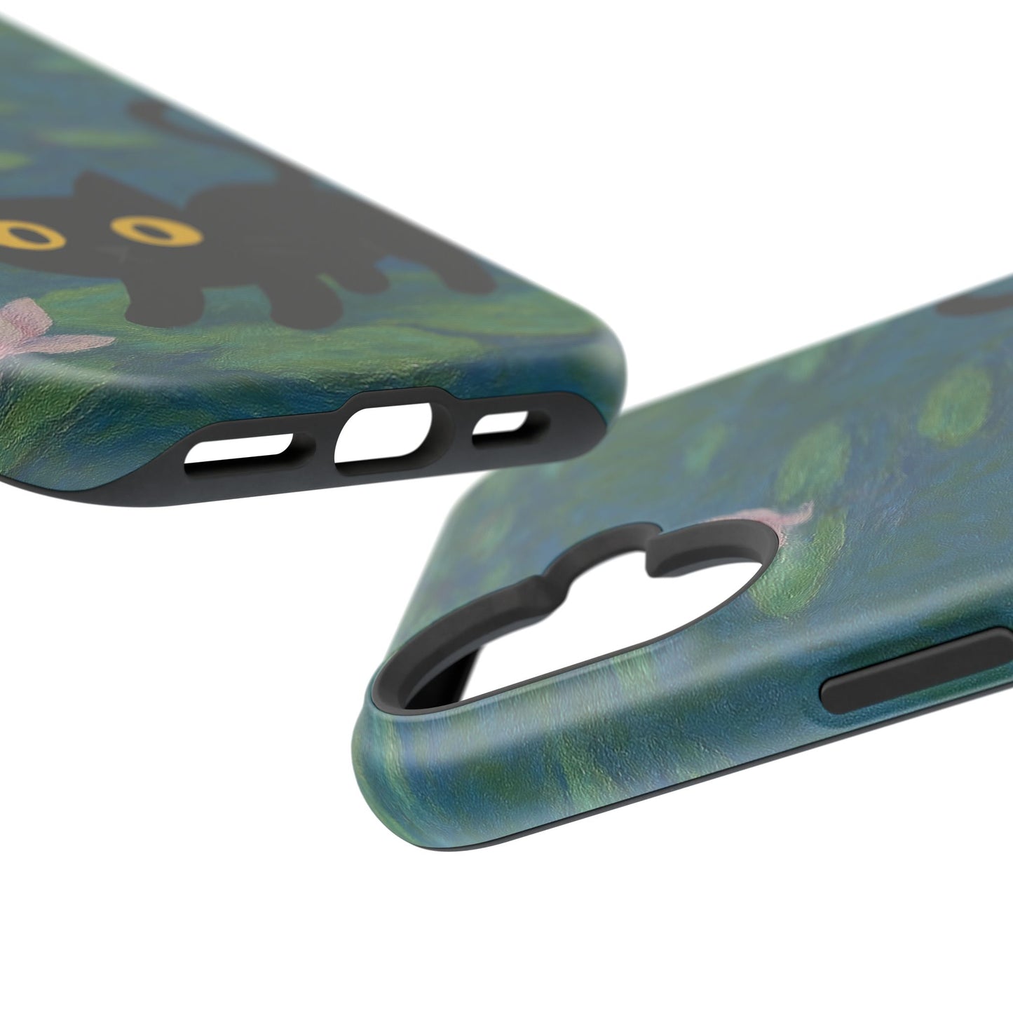Water Lily Cat โ Monet Inspired โ iPhone 16, 15, 14, 13 โ MagSafe Magnetic Tough Case by HitStickers