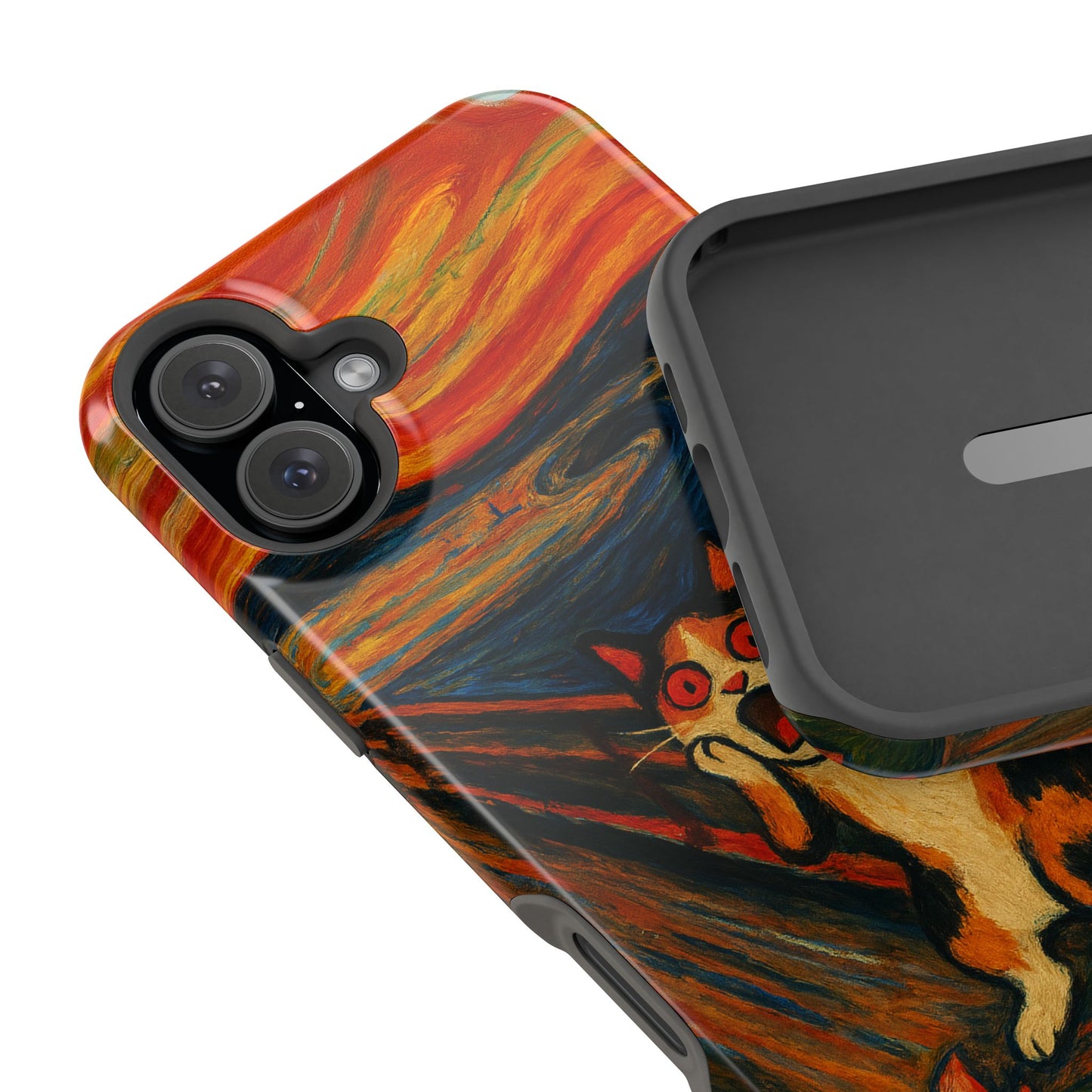 The Cat Scream โ Munch Inspired โ iPhone 16, 15, 14, 13 โ MagSafe Magnetic Tough Case by HitStickers