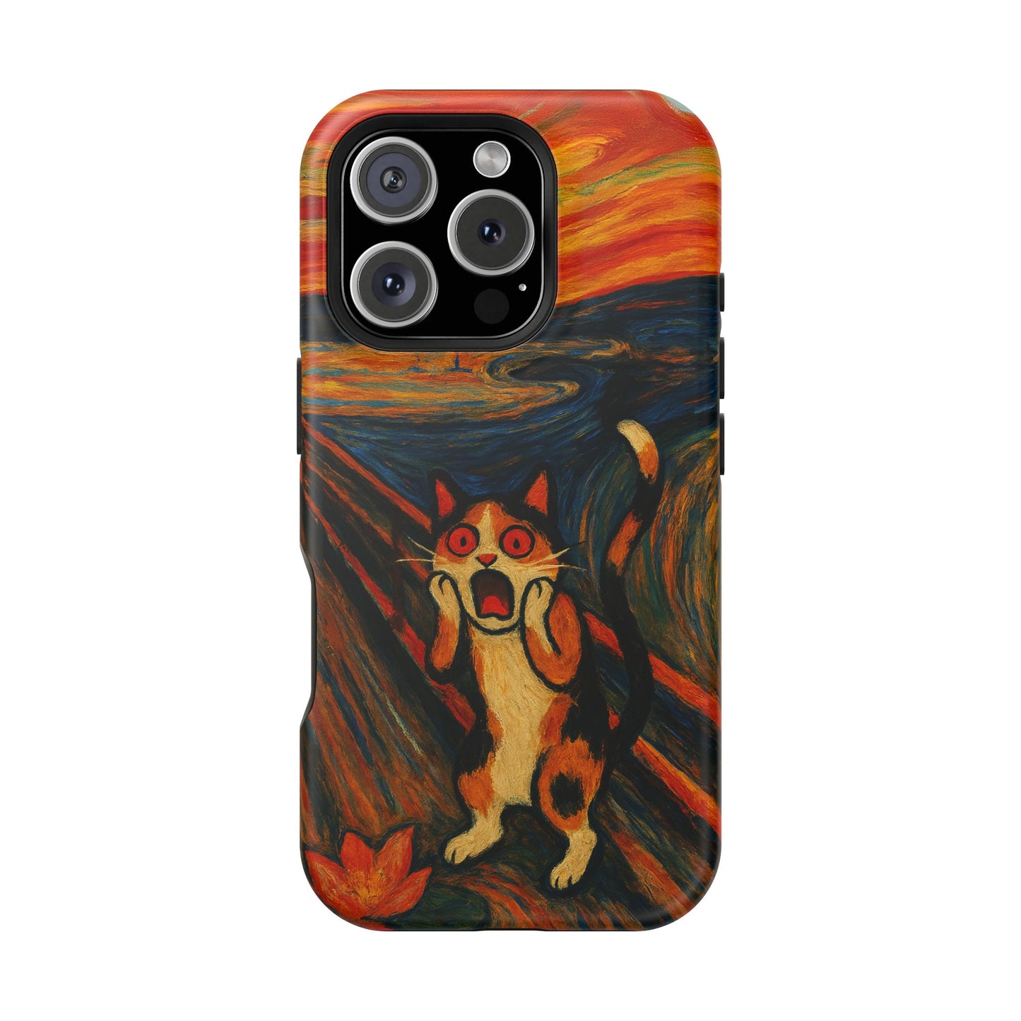 The Cat Scream โ Munch Inspired โ iPhone 16, 15, 14, 13 โ MagSafe Magnetic Tough Case by HitStickers
