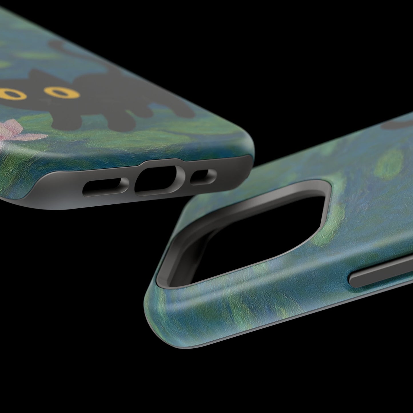 Water Lily Cat โ Monet Inspired โ iPhone 16, 15, 14, 13 โ MagSafe Magnetic Tough Case by HitStickers