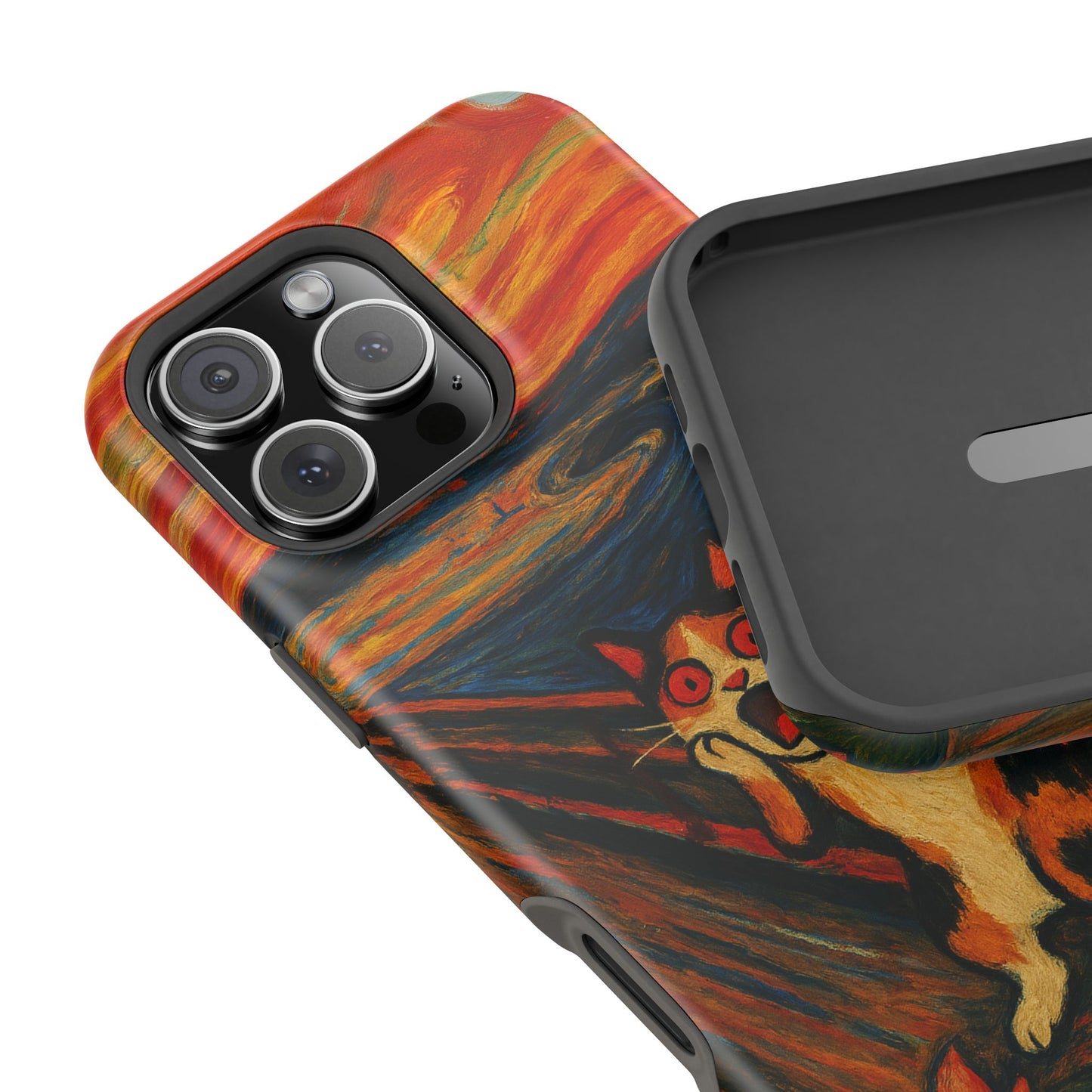 The Cat Scream โ Munch Inspired โ iPhone 16, 15, 14, 13 โ MagSafe Magnetic Tough Case by HitStickers