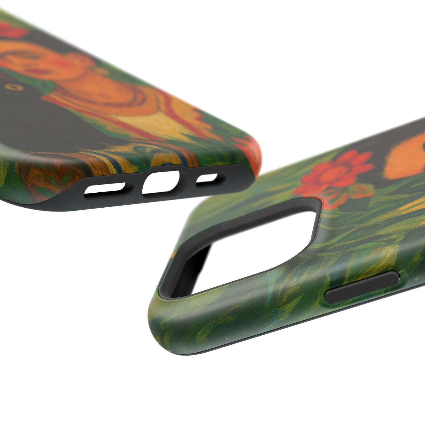 Frida & the Black Cat โ Kahlo Inspired โ iPhone 16, 15, 14, 13 โ MagSafe Magnetic Tough Case by HitStickers