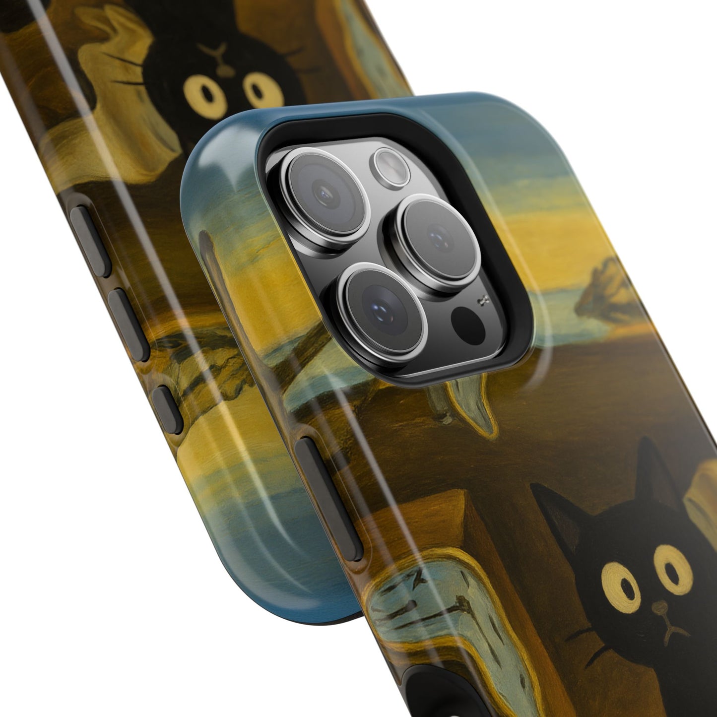 The Cat of Melting Time – Dalí Inspired – iPhone 16, 15, 14, 13 – MagSafe Magnetic Tough Case by HitStickers
