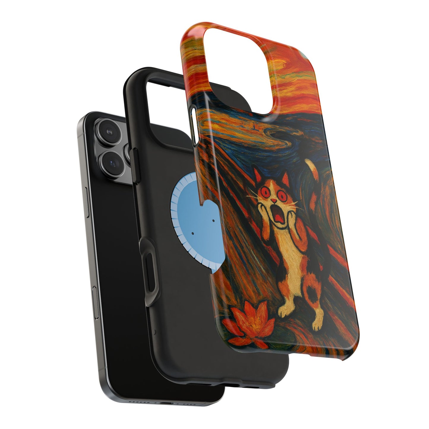 The Cat Scream โ Munch Inspired โ iPhone 16, 15, 14, 13 โ MagSafe Magnetic Tough Case by HitStickers
