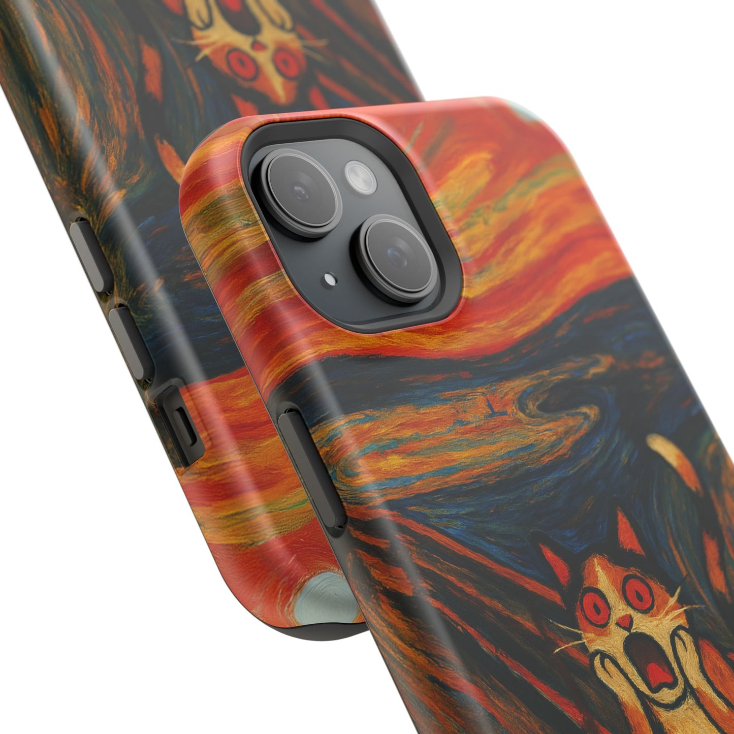 The Cat Scream โ Munch Inspired โ iPhone 16, 15, 14, 13 โ MagSafe Magnetic Tough Case by HitStickers