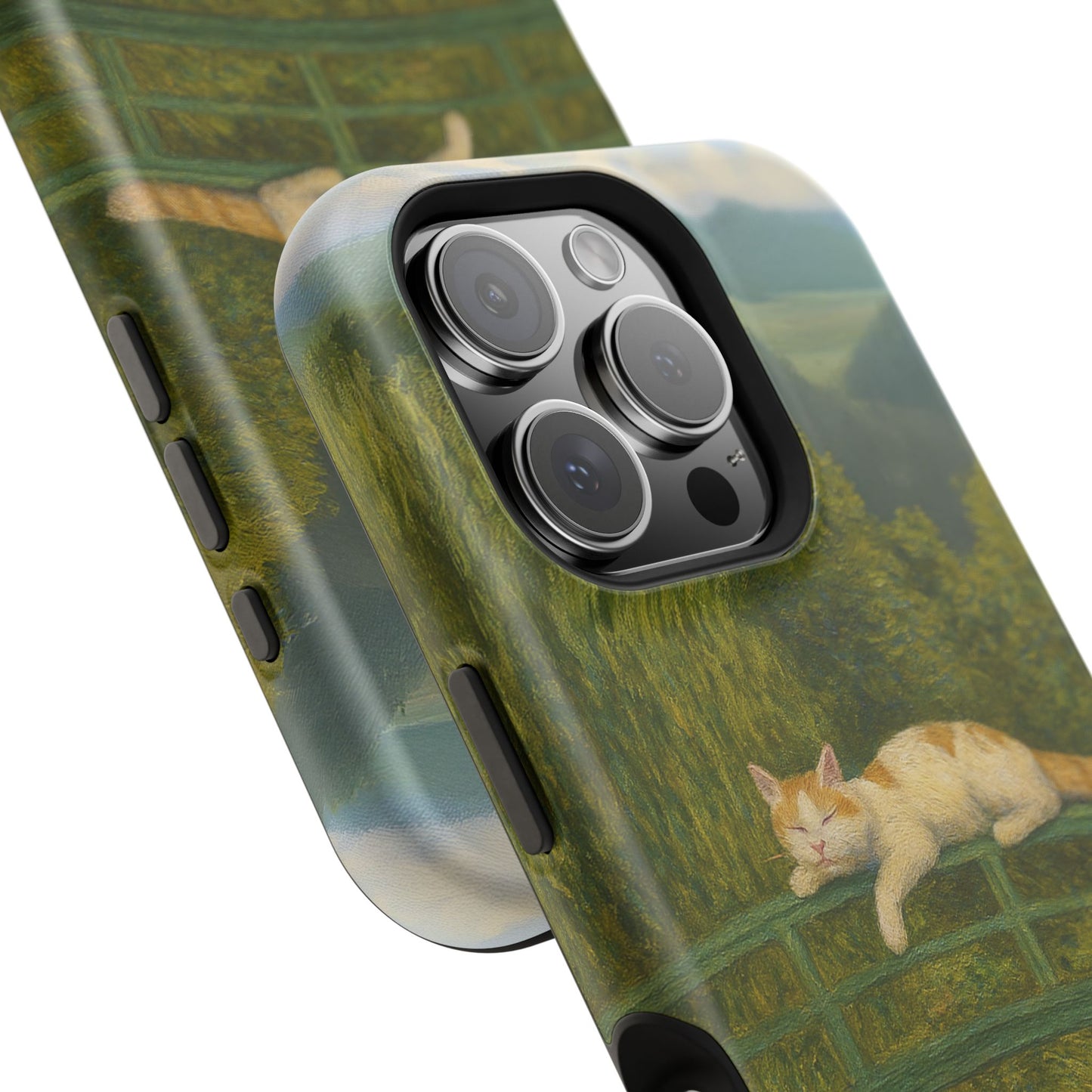 Sleeping Cat on the Japanese Bridge โ Monet Inspired โ iPhone 16, 15, 14, 13 โ MagSafe Magnetic Tough Case by HitStickers