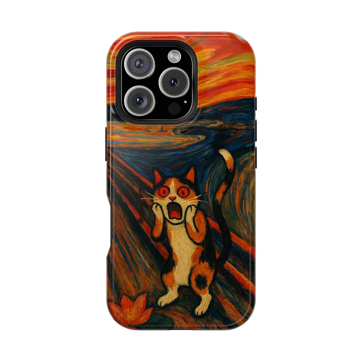 The Cat Scream โ Munch Inspired โ iPhone 16, 15, 14, 13 โ MagSafe Magnetic Tough Case by HitStickers