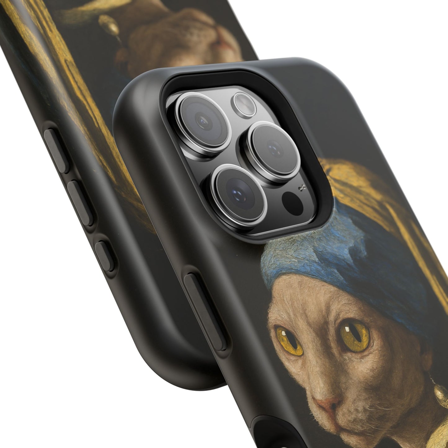 Cat with a Pearl Earring โ Vermeer Inspired โ iPhone 16, 15, 14, 13 โ MagSafe Magnetic Tough Case by HitStickers