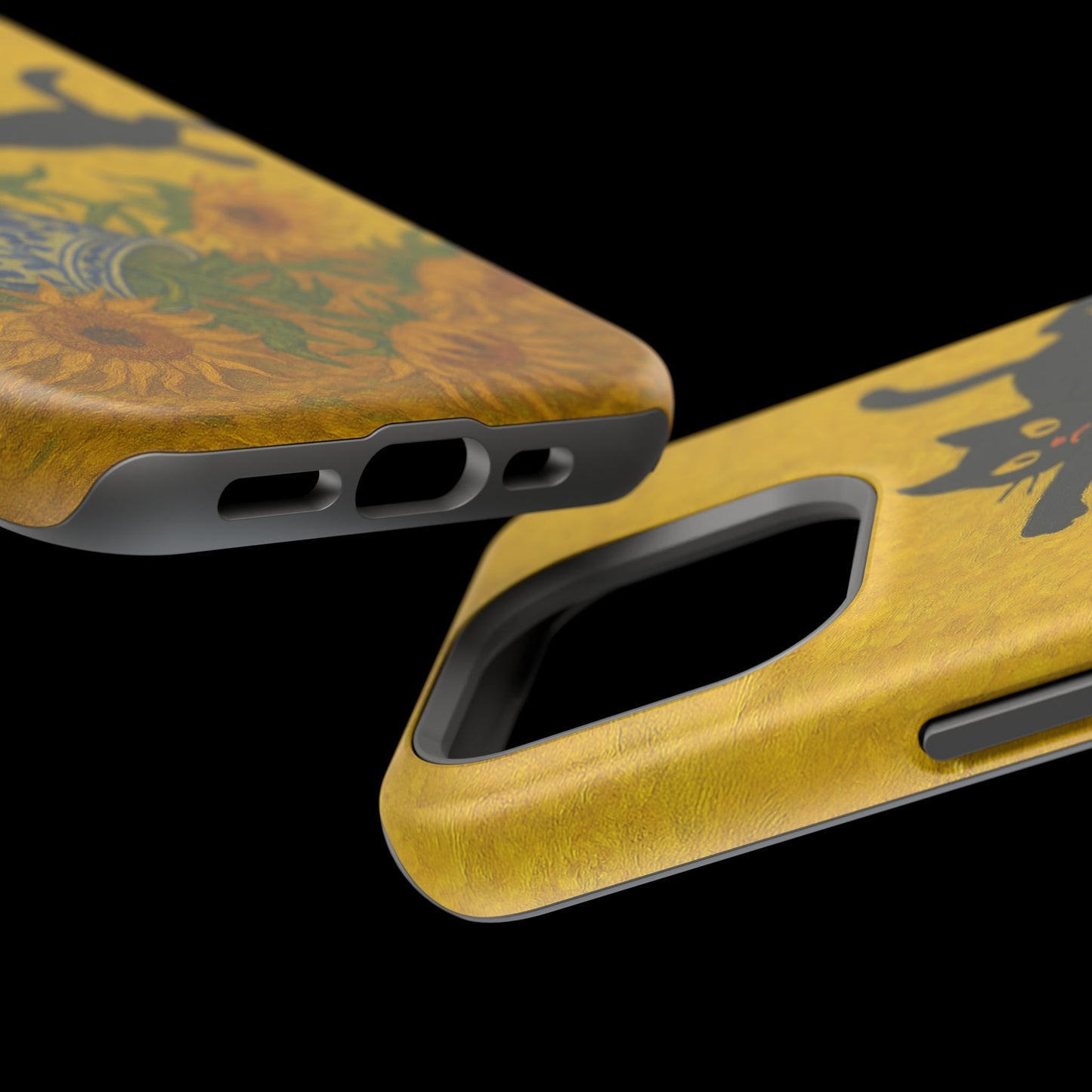 Mischievous Cat & Sunflowers โ Van Gogh Inspired โ iPhone 16, 15, 14, 13 โ MagSafe Magnetic Tough Case by HitStickers
