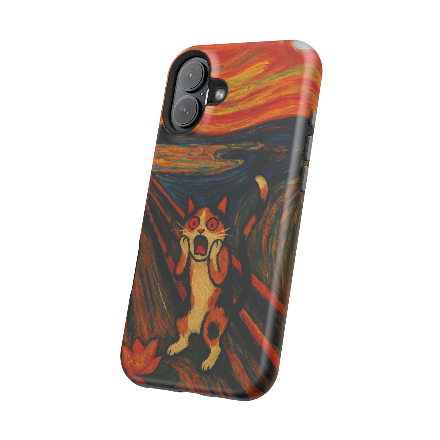 The Cat Scream โ Munch Inspired โ iPhone 16, 15, 14, 13 โ MagSafe Magnetic Tough Case by HitStickers