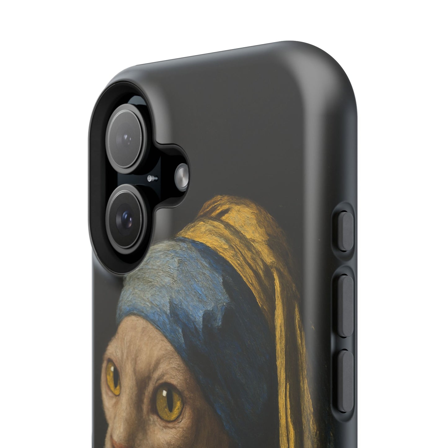 Cat with a Pearl Earring โ Vermeer Inspired โ iPhone 16, 15, 14, 13 โ MagSafe Magnetic Tough Case by HitStickers