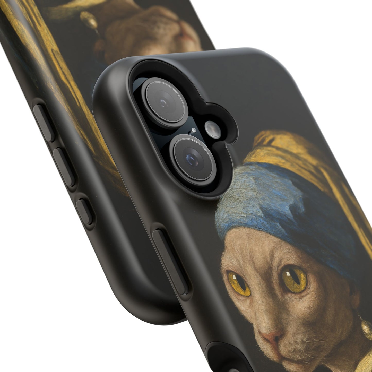 Cat with a Pearl Earring โ Vermeer Inspired โ iPhone 16, 15, 14, 13 โ MagSafe Magnetic Tough Case by HitStickers