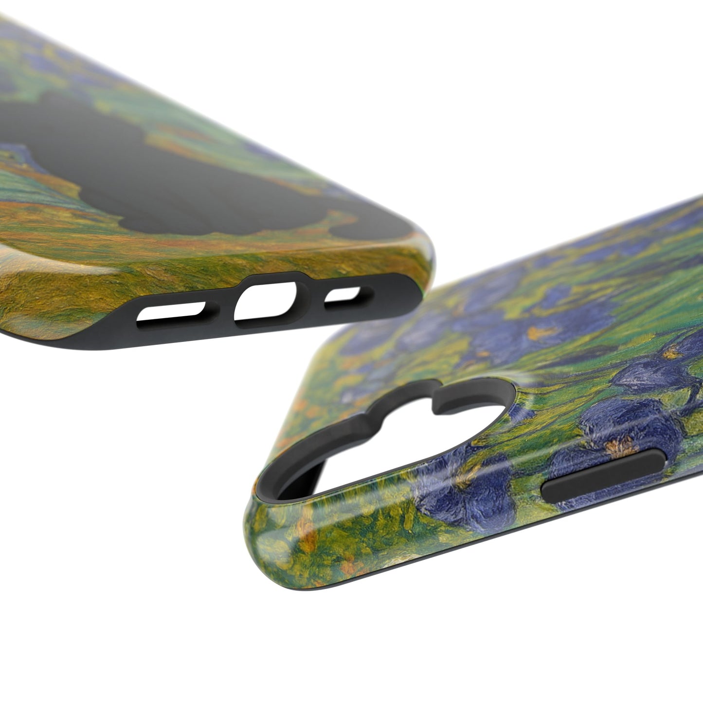 Peaceful Cat in Irises โ Van Gogh Inspired โ iPhone 16, 15, 14, 13 โ MagSafe Magnetic Tough Case by HitStickers