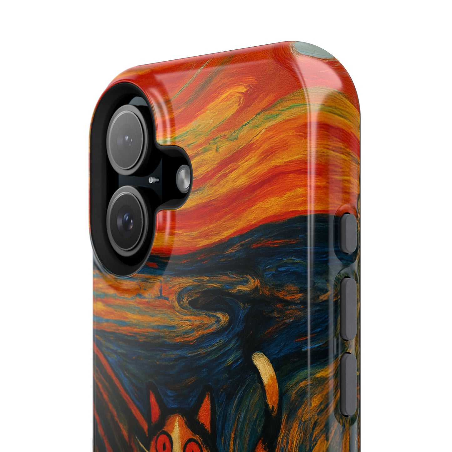 The Cat Scream โ Munch Inspired โ iPhone 16, 15, 14, 13 โ MagSafe Magnetic Tough Case by HitStickers