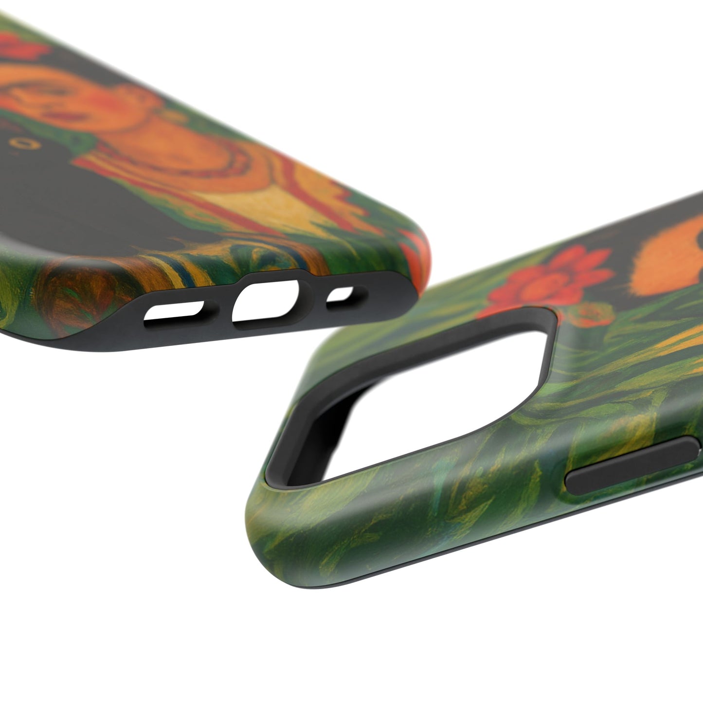 Frida & the Black Cat โ Kahlo Inspired โ iPhone 16, 15, 14, 13 โ MagSafe Magnetic Tough Case by HitStickers