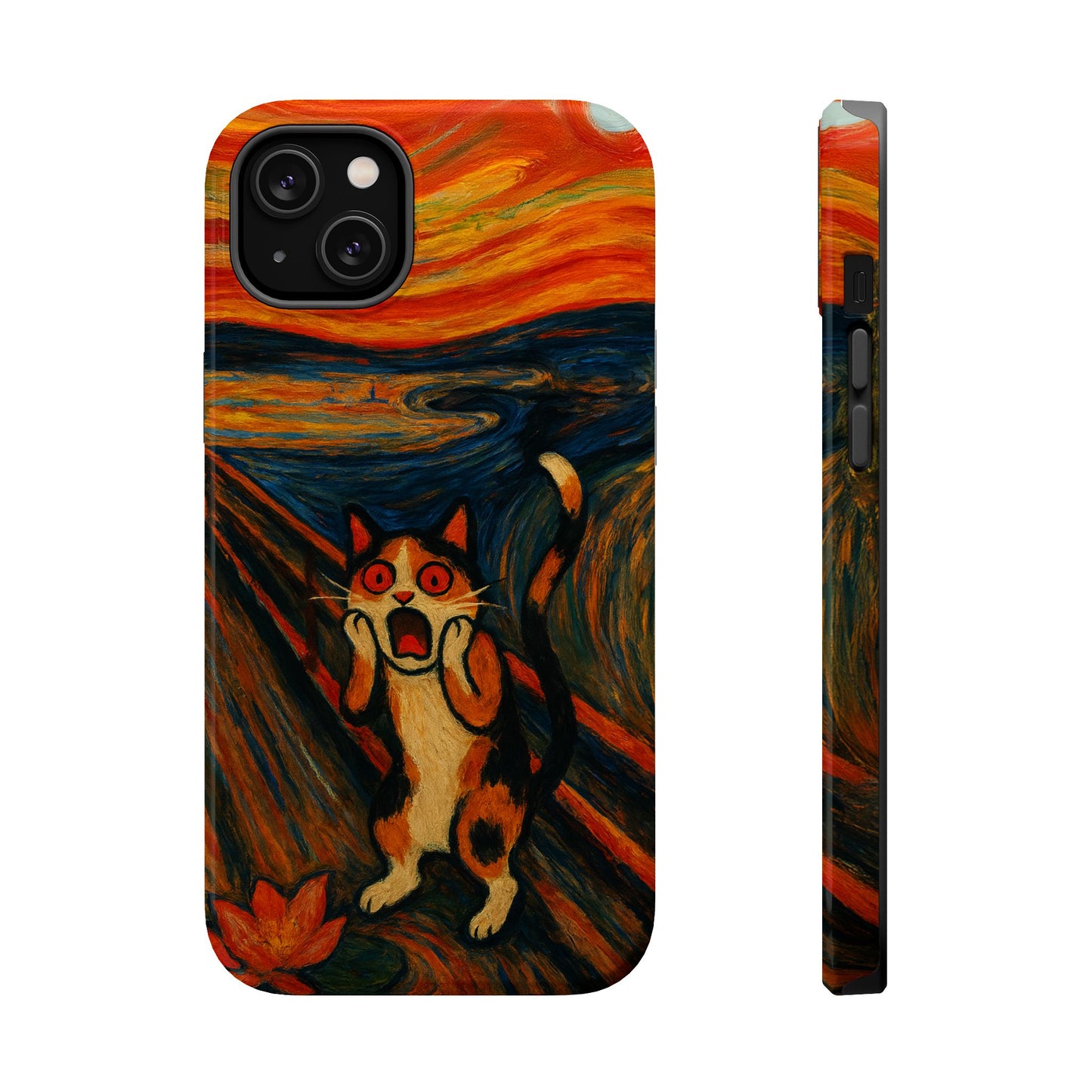The Cat Scream โ Munch Inspired โ iPhone 16, 15, 14, 13 โ MagSafe Magnetic Tough Case by HitStickers