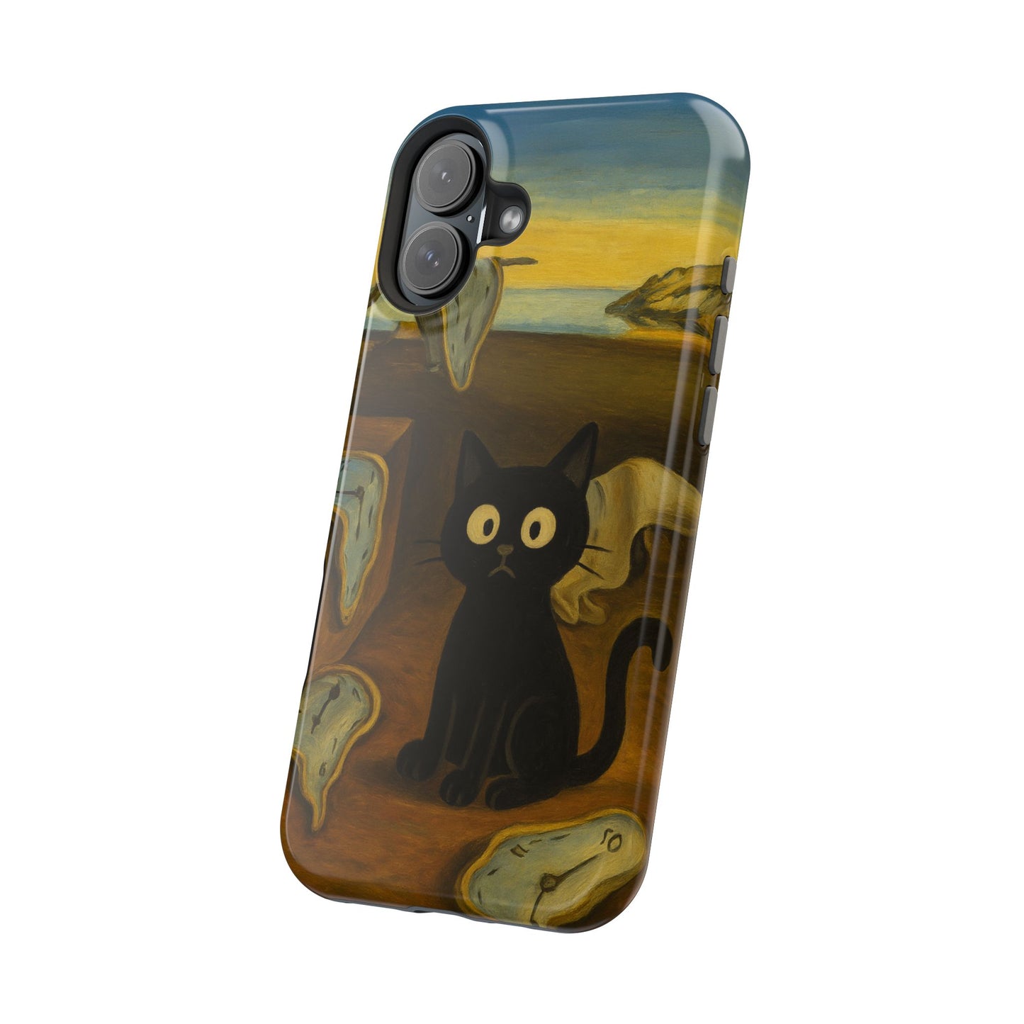 The Cat of Melting Time – Dalí Inspired – iPhone 16, 15, 14, 13 – MagSafe Magnetic Tough Case by HitStickers