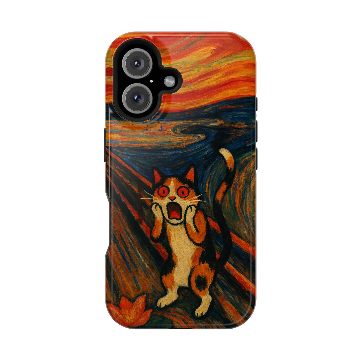 The Cat Scream โ Munch Inspired โ iPhone 16, 15, 14, 13 โ MagSafe Magnetic Tough Case by HitStickers