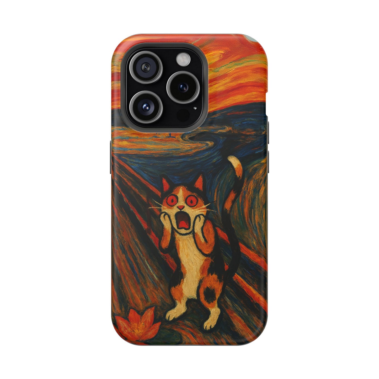 The Cat Scream โ Munch Inspired โ iPhone 16, 15, 14, 13 โ MagSafe Magnetic Tough Case by HitStickers