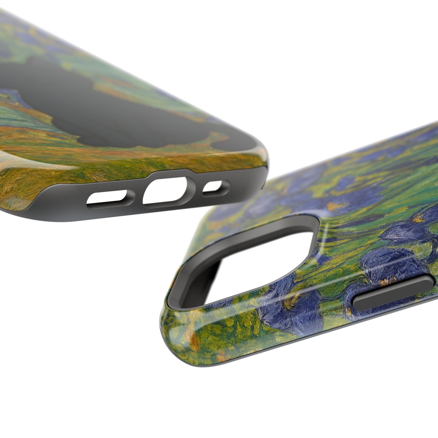 Peaceful Cat in Irises โ Van Gogh Inspired โ iPhone 16, 15, 14, 13 โ MagSafe Magnetic Tough Case by HitStickers