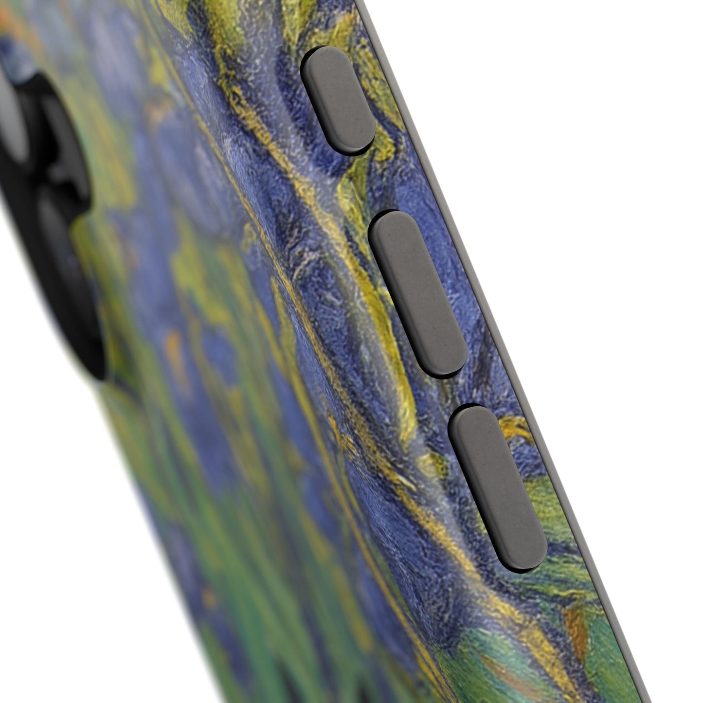 Peaceful Cat in Irises โ Van Gogh Inspired โ iPhone 16, 15, 14, 13 โ MagSafe Magnetic Tough Case by HitStickers