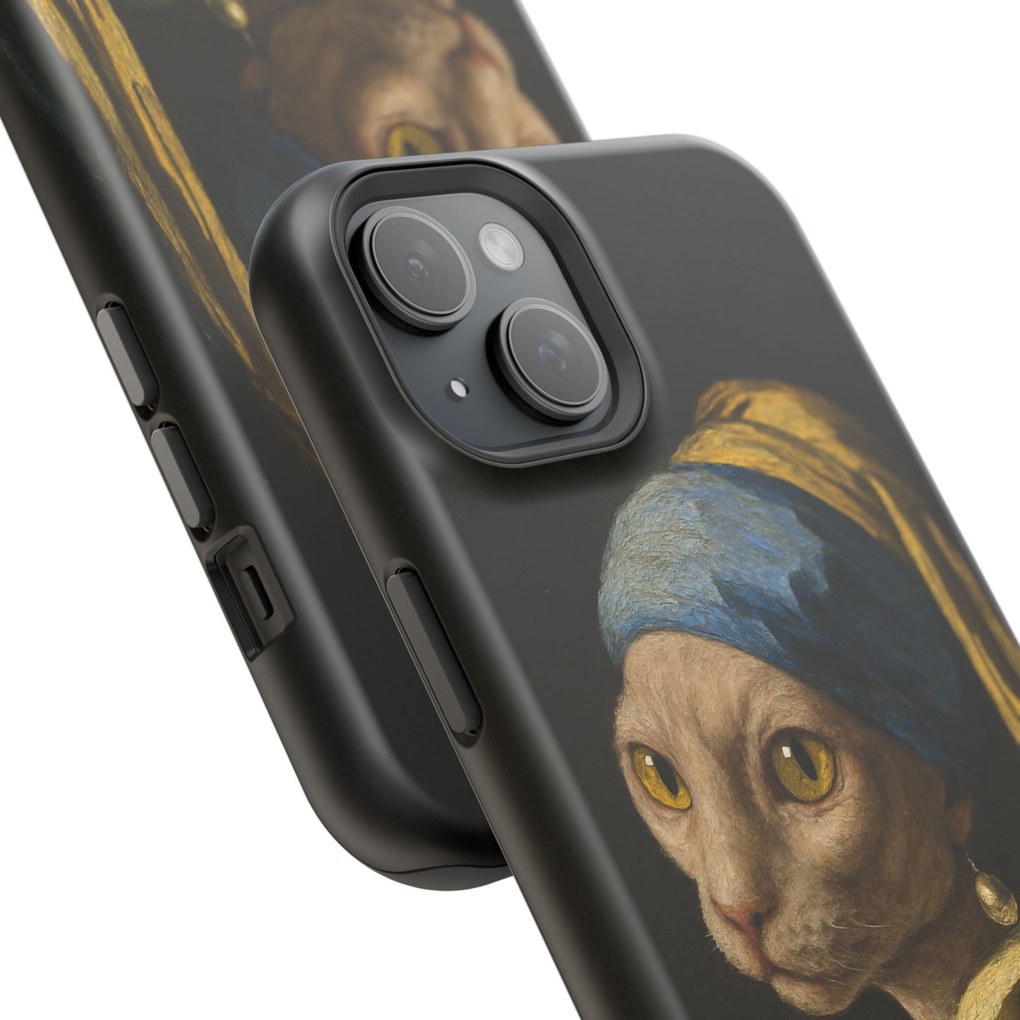 Cat with a Pearl Earring โ Vermeer Inspired โ iPhone 16, 15, 14, 13 โ MagSafe Magnetic Tough Case by HitStickers