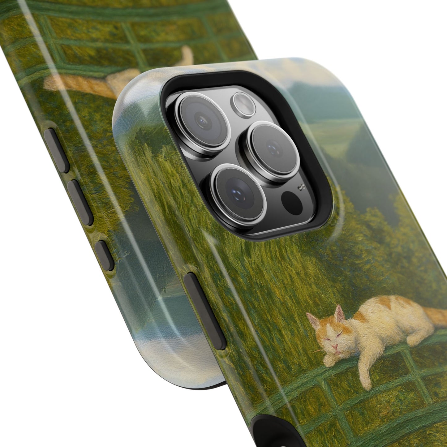 Sleeping Cat on the Japanese Bridge โ Monet Inspired โ iPhone 16, 15, 14, 13 โ MagSafe Magnetic Tough Case by HitStickers