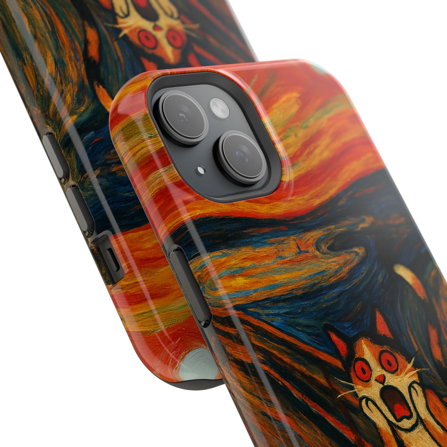 The Cat Scream โ Munch Inspired โ iPhone 16, 15, 14, 13 โ MagSafe Magnetic Tough Case by HitStickers