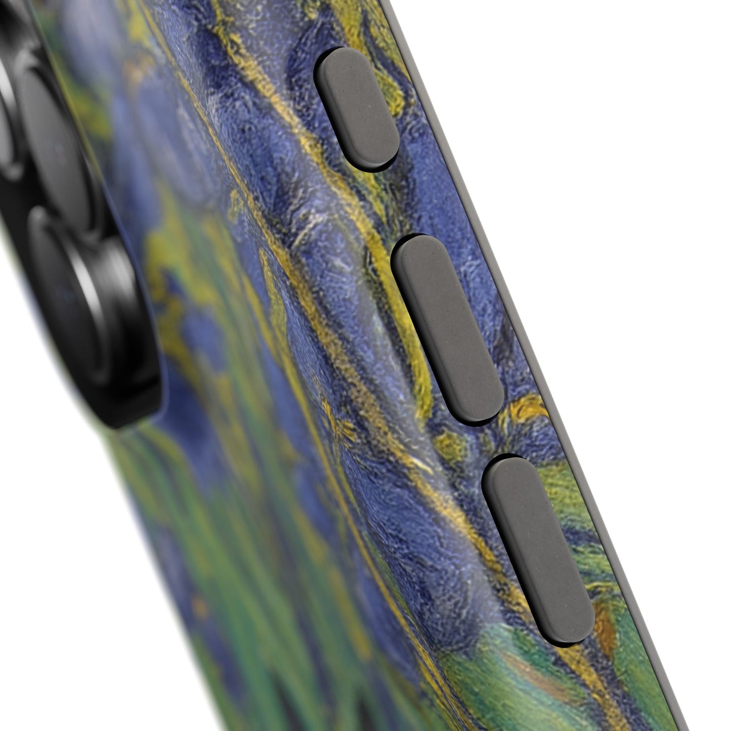 Peaceful Cat in Irises โ Van Gogh Inspired โ iPhone 16, 15, 14, 13 โ MagSafe Magnetic Tough Case by HitStickers