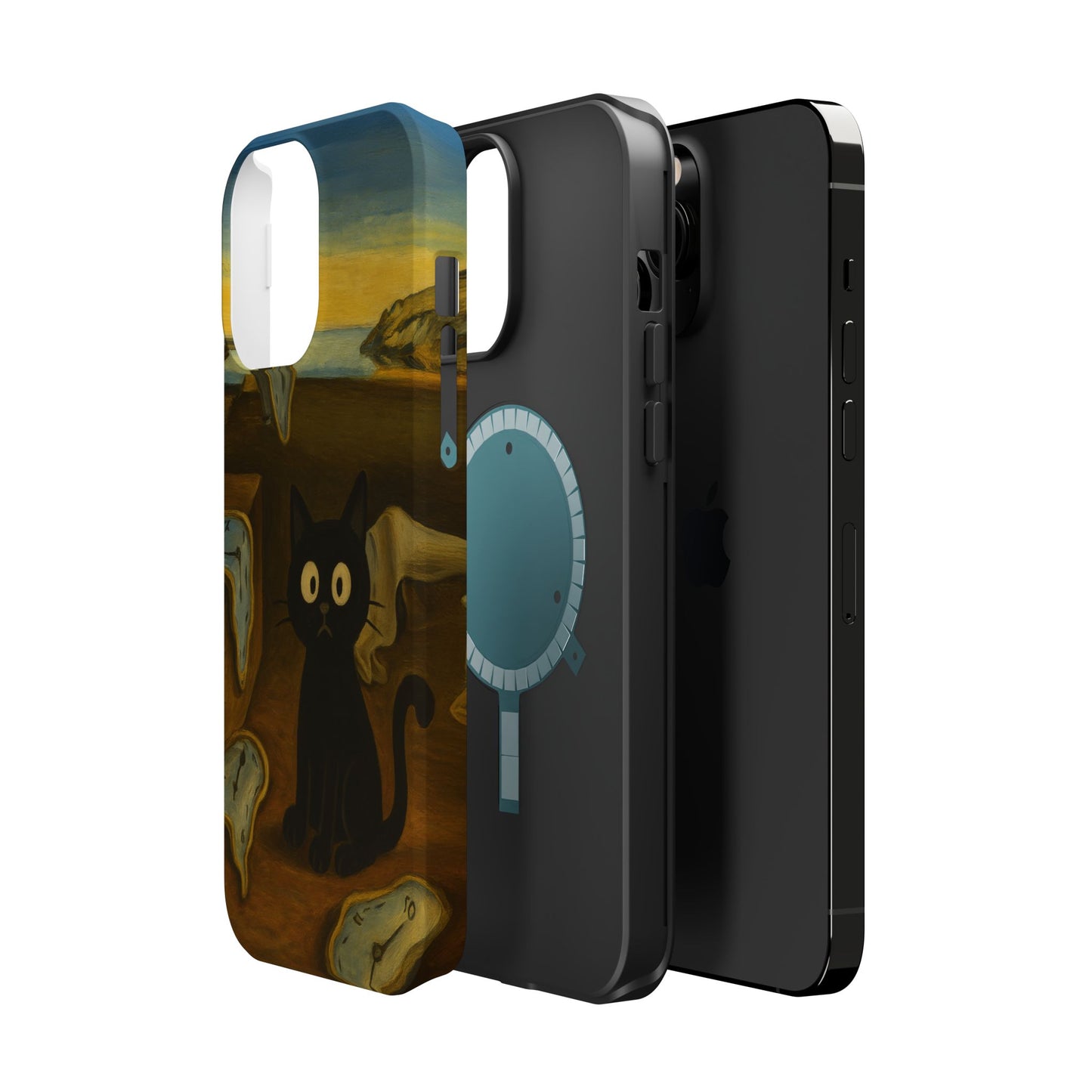 The Cat of Melting Time – Dalí Inspired – iPhone 16, 15, 14, 13 – MagSafe Magnetic Tough Case by HitStickers