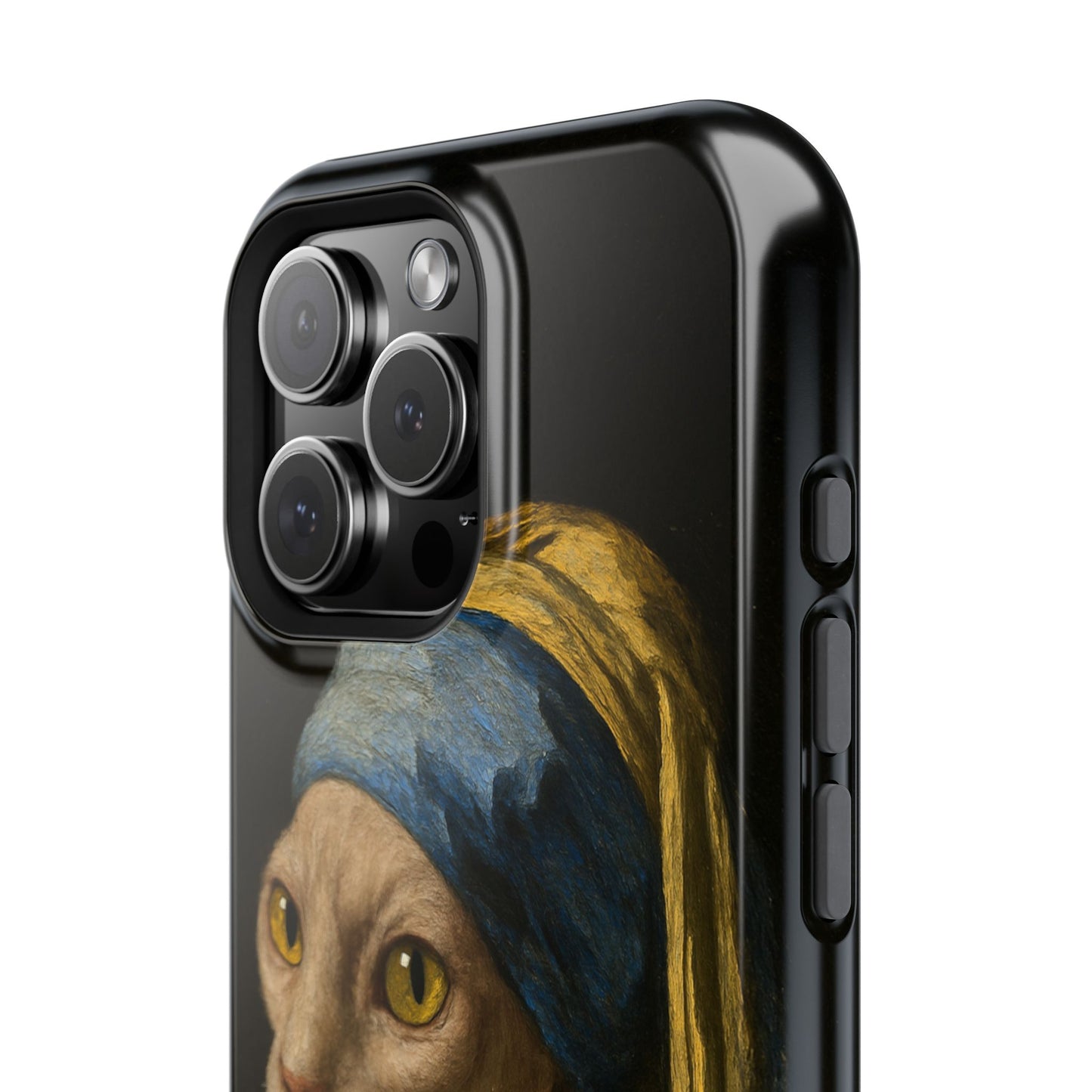 Cat with a Pearl Earring โ Vermeer Inspired โ iPhone 16, 15, 14, 13 โ MagSafe Magnetic Tough Case by HitStickers