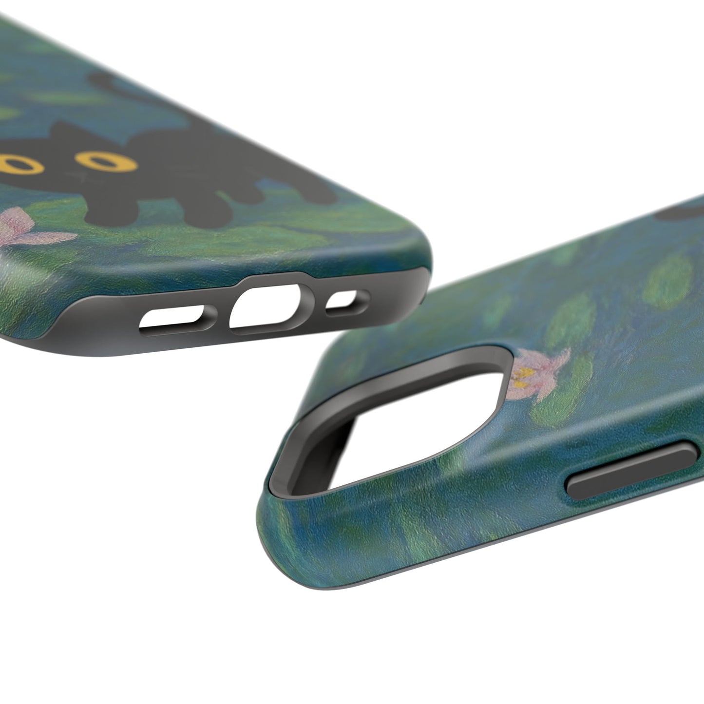 Water Lily Cat โ Monet Inspired โ iPhone 16, 15, 14, 13 โ MagSafe Magnetic Tough Case by HitStickers