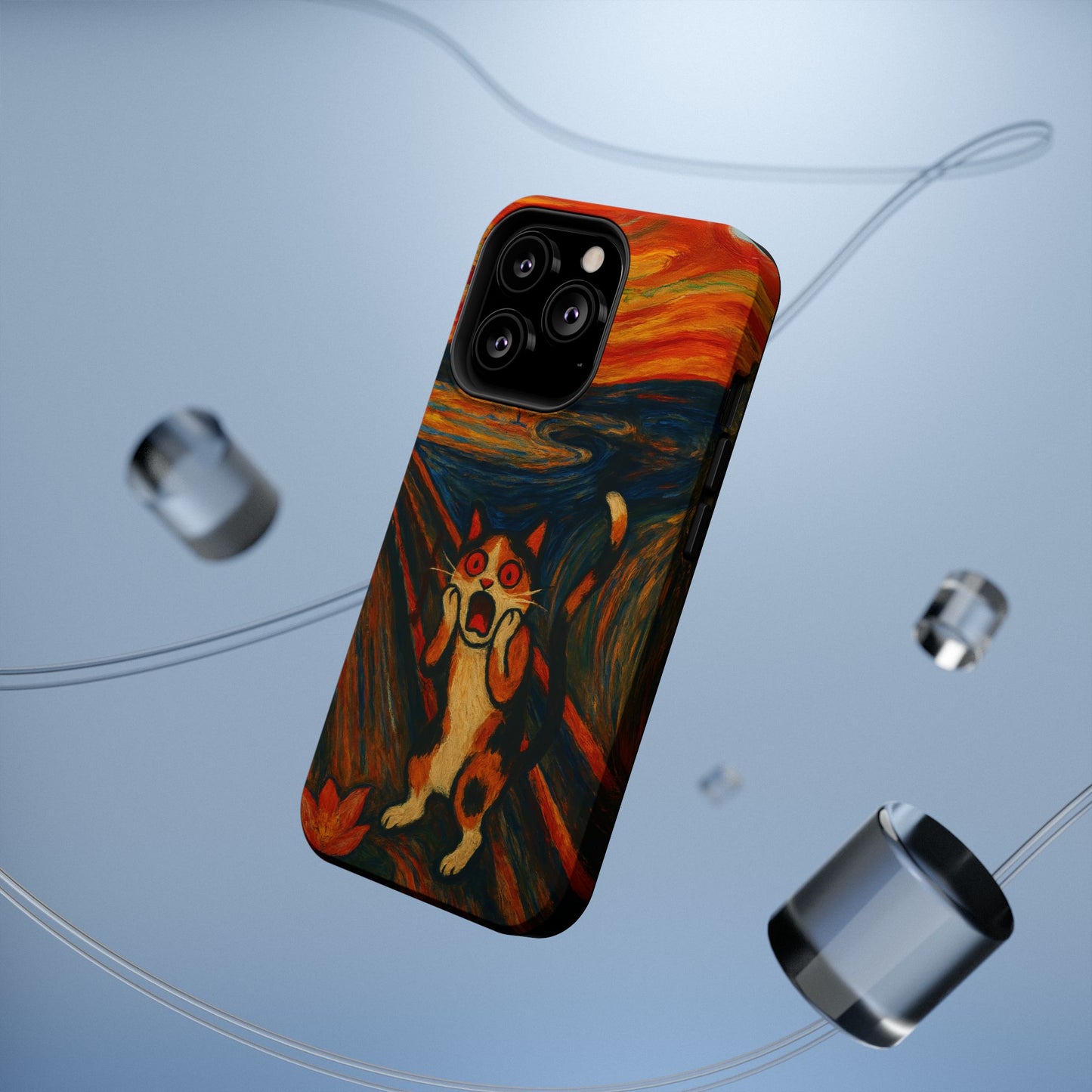 The Cat Scream โ Munch Inspired โ iPhone 16, 15, 14, 13 โ MagSafe Magnetic Tough Case by HitStickers
